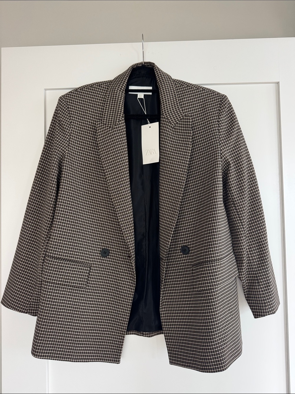 Zara Brown Plaid Blazer